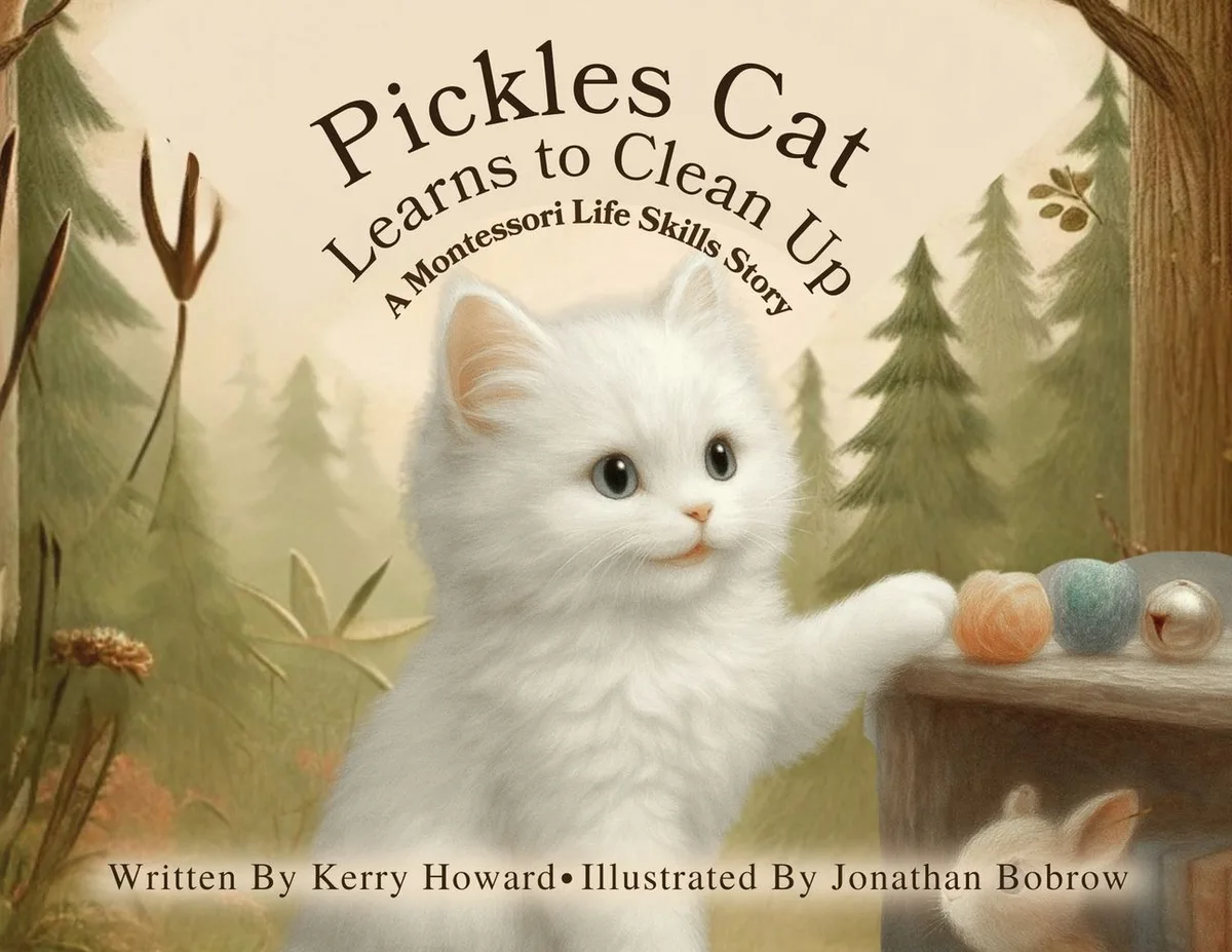 Pickles Cat Learns to Clean Up