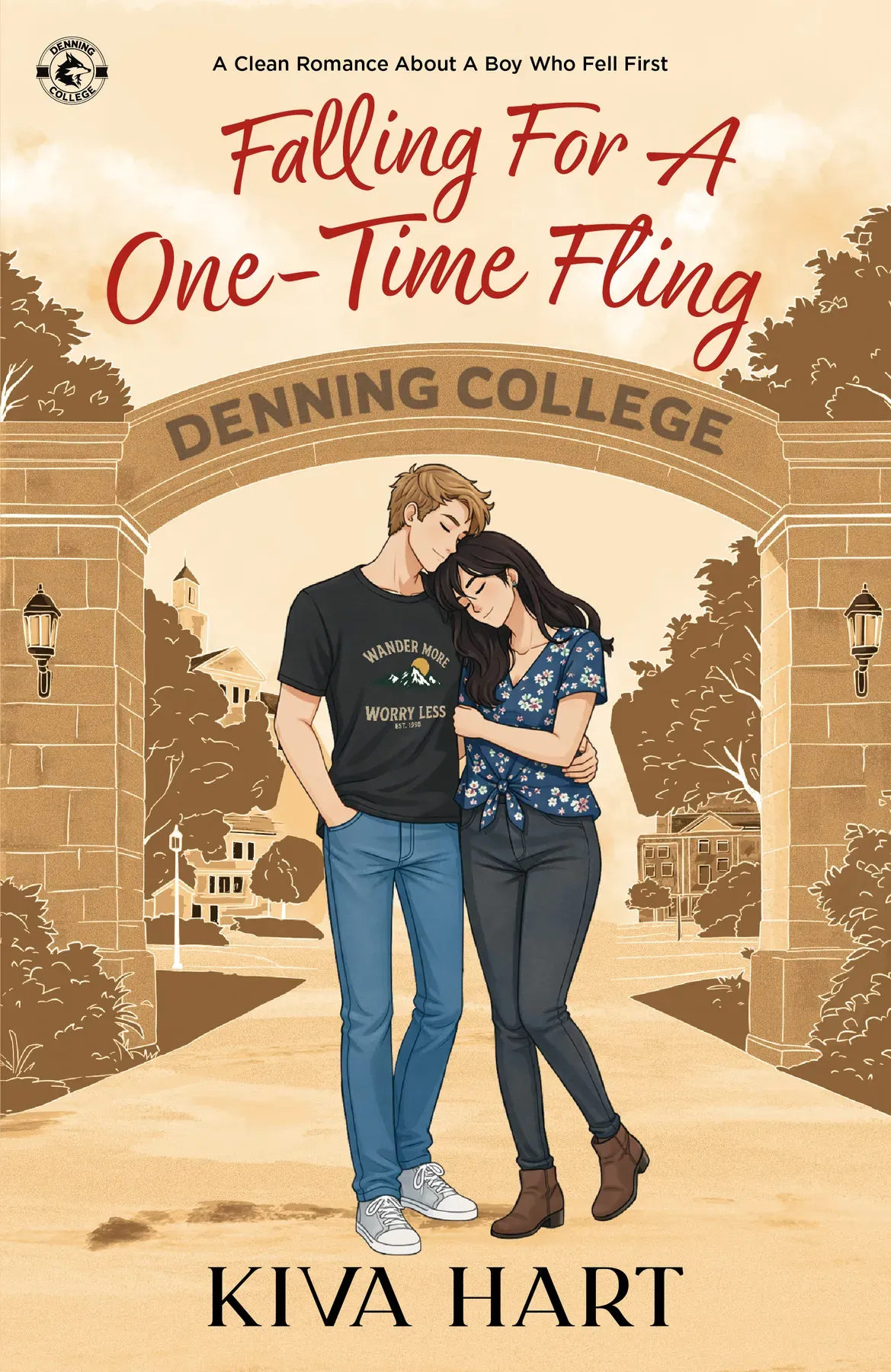 Falling For A One-Time Fling: A Clean Romance About A Boy Who Fell First (Denning College)